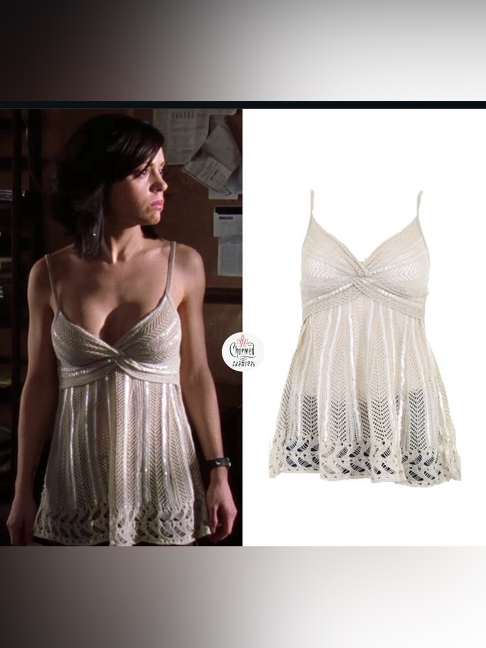 Catherine malandrino 100% alpaca tank  with sequins alt ASO Charmed Phoebe